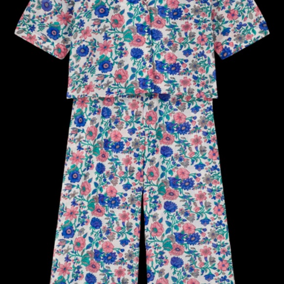 Louise Misha Louka Pajamas Set in Blue Summer Meadow - Picture 3 of 4